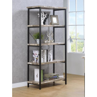 Coaster Furniture 801552 Skelton 4-shelf Bookcase Salvaged Cabin and Black